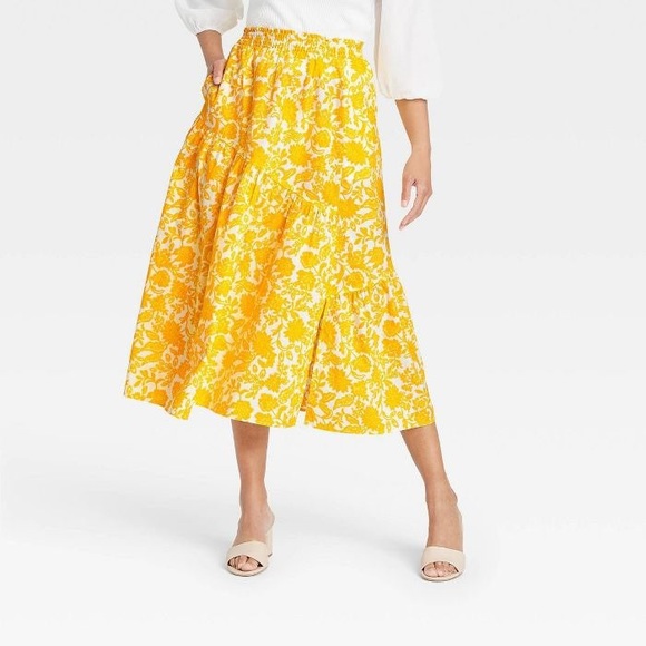 Who What Wear Dresses & Skirts - New Ruffle Midi Skirt Who What Wear S yellow